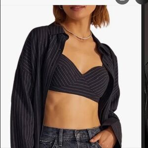 Favorite Daughter Women's Black Pinstripe bra size small